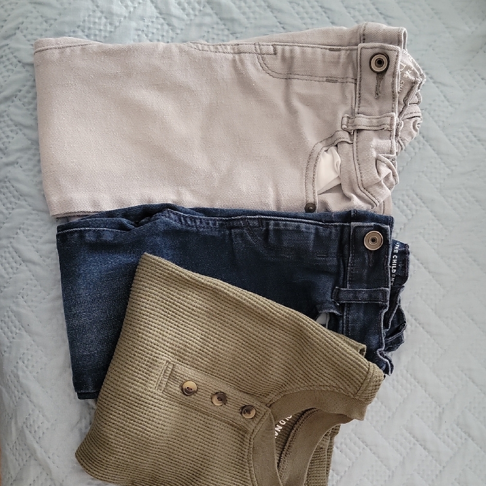 Set of Three Pants - Beige, Dark Blue, Olive